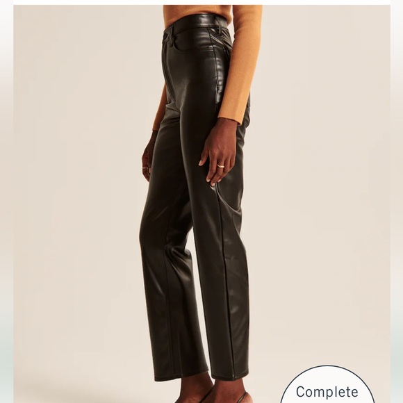 A&F Vegan Leather Ankle Straight Pant - Picture 5 of 12